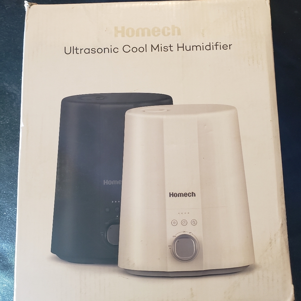Homech Ultrasonic Cool Mist Humidifier Black Night Light